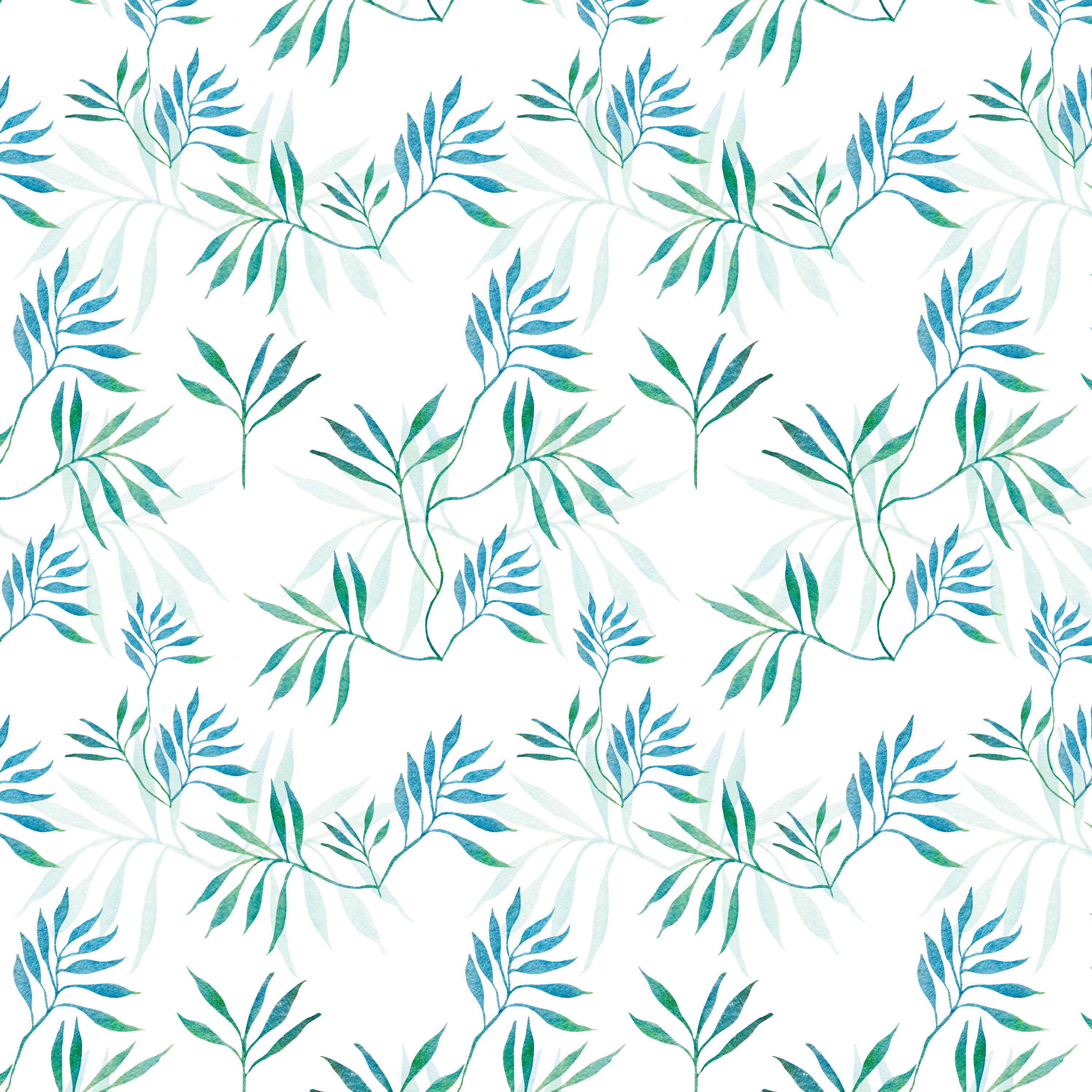 BlueGreenLeavesWhiteBG